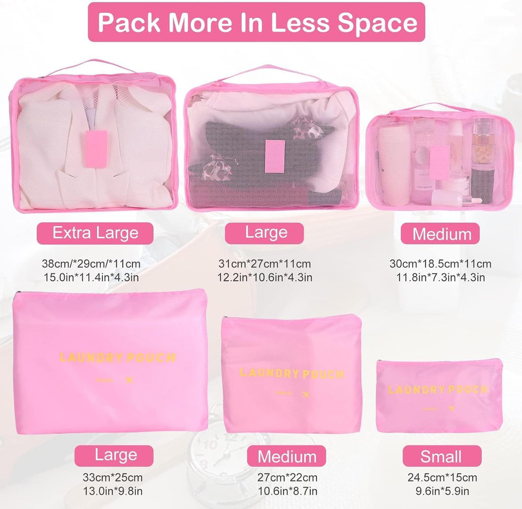 Travel Packing Cubes Set Waterproof Laundry Bag Storage