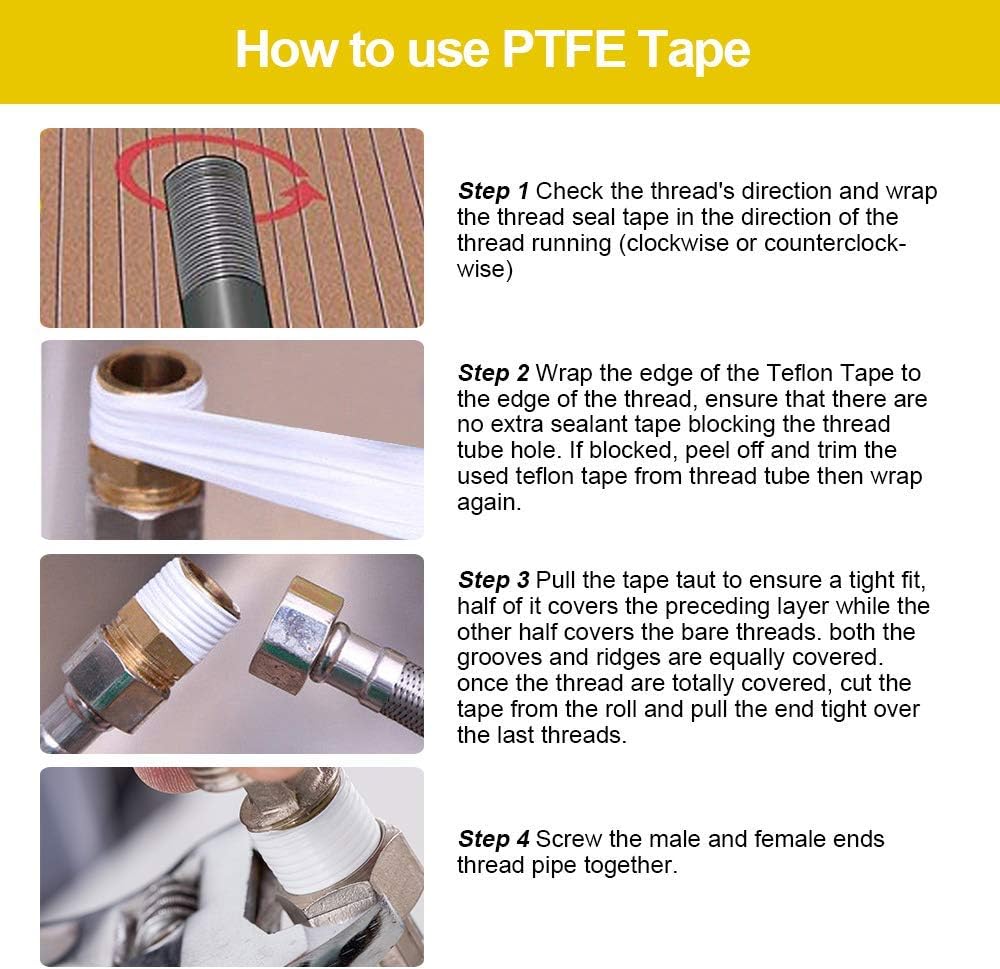 Teflon PTFE Thread Seal Tape 12mm x 10m Pack of 2