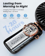 Load image into Gallery viewer, Portable Handheld Fan with LED Display and Battery