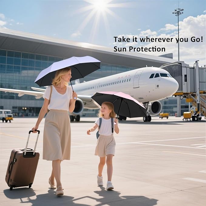 Mini Travel Umbrella With Case Small Compact UV Protection