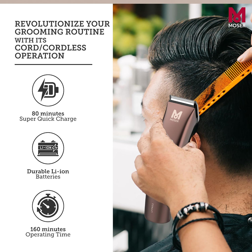 Moser LiPro2 Cordless Hair Clipper for Men Made in Germany