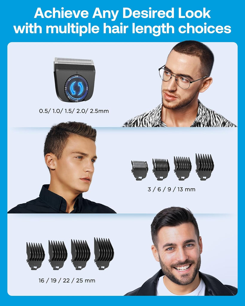 GLAKER Hair Clippers for Men Cordless Trimmer with Guards Blades