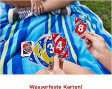 Load image into Gallery viewer, Mattel Games UNO H20 water resistant cards game extra durable