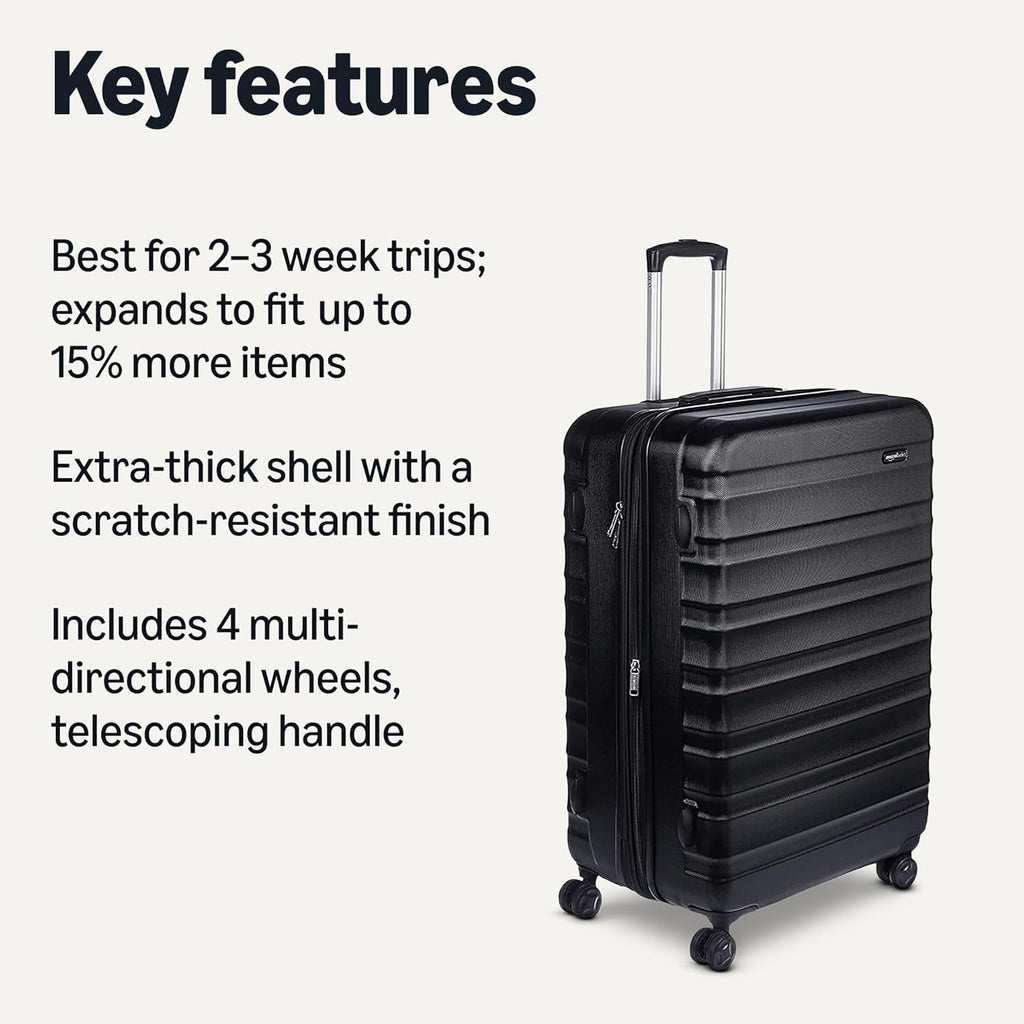 Amazon Basics Hardside Spinner Luggage Black