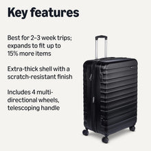 Load image into Gallery viewer, Amazon Basics Hardside Spinner Luggage Black