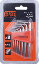 Load image into Gallery viewer, Black Decker Steel Hexkey Set 1.5 6Mm