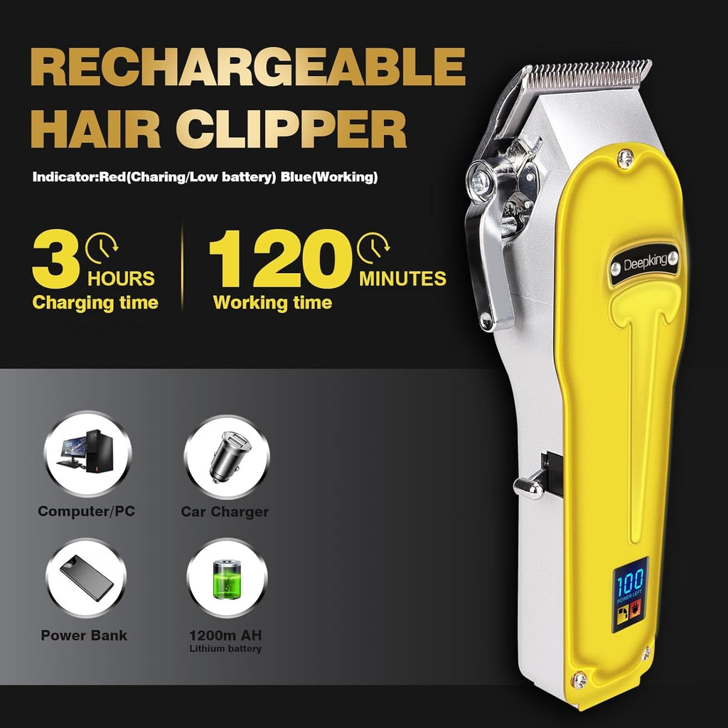 Mens Hair Trimmer Adjustable Blade Rechargeable Clippers Kit