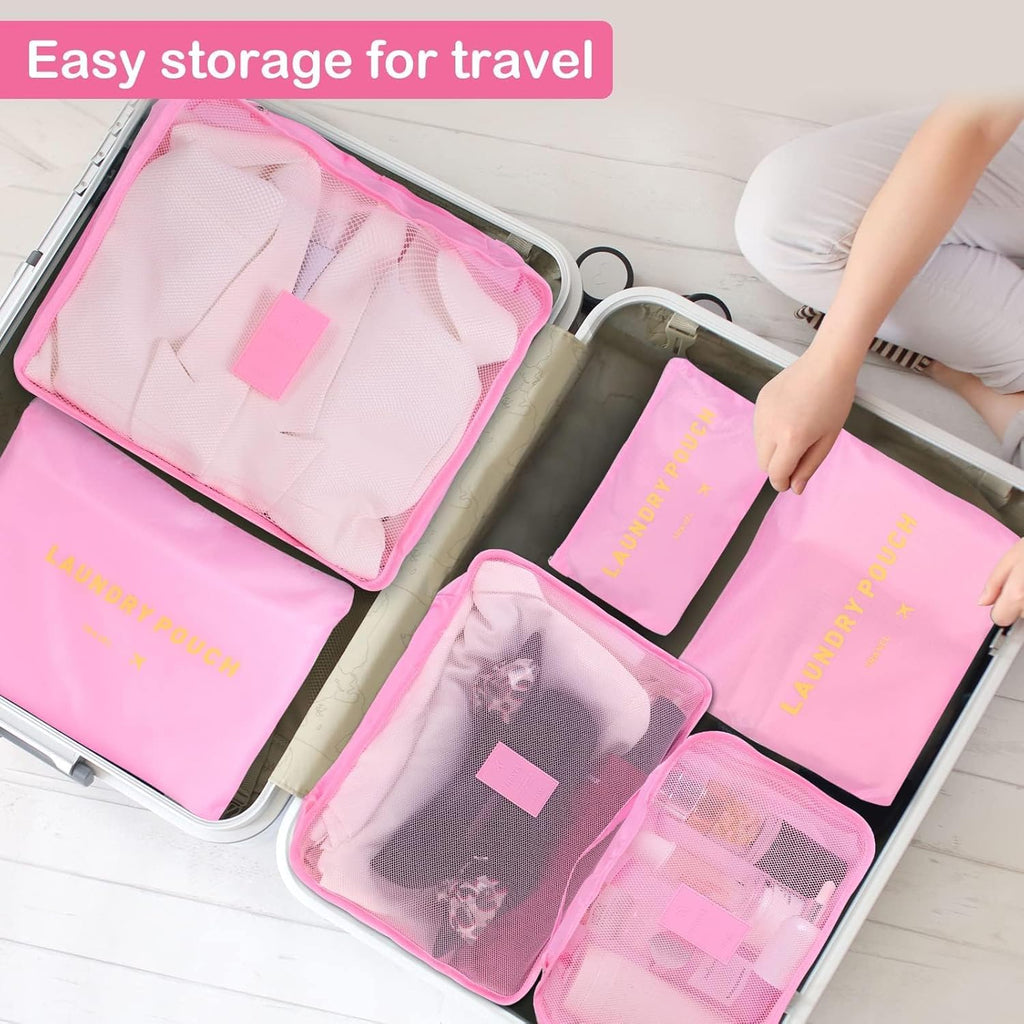 Travel Packing Cubes Set Waterproof Laundry Bag Storage
