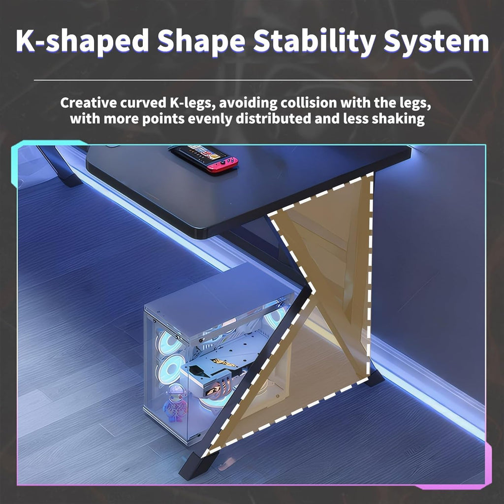 Ergonomic Large Gaming Desk Computer L Shaped Table