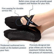 Load image into Gallery viewer, Grip Pilates Socks Straps Cushion Yoga Socks for Women Non Slip