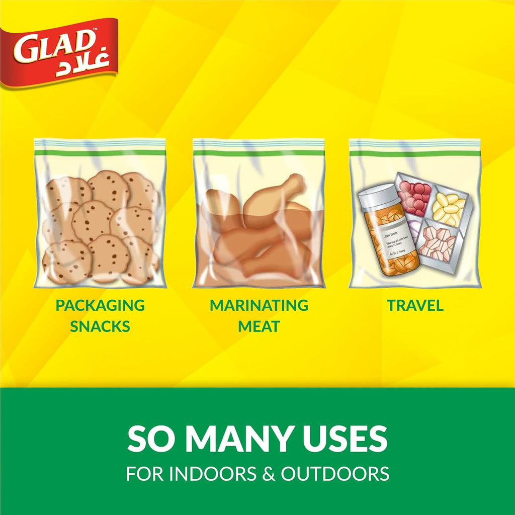 Glad Zipper Food Storage Bags Size 14cm x 16cm 100pcs