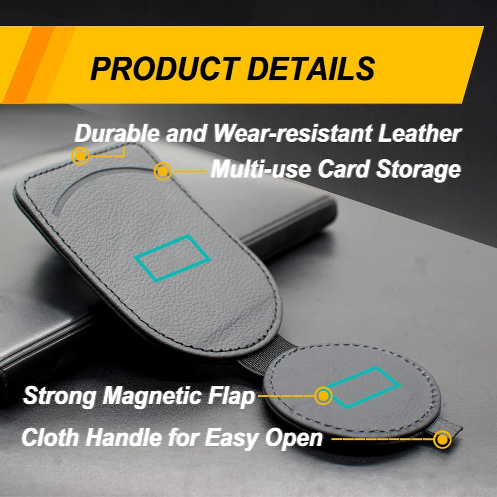 Sufilux Sunglass Holder for Car Visor Leather Black