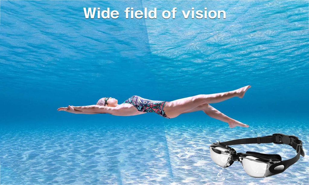 Swim Goggles Anti Fog UV Resistant Wide Clear Vision