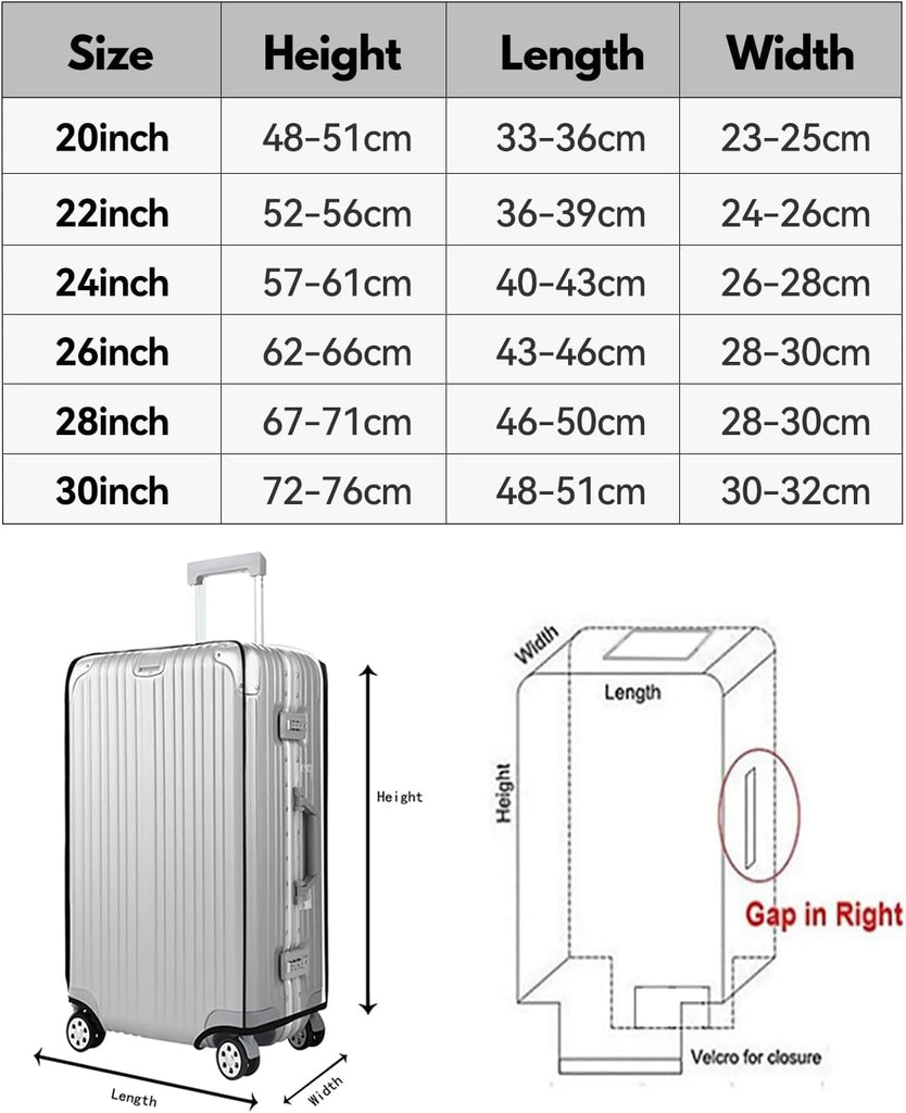 Premium PVC Luggage Protector Waterproof Dustproof Anti Scratch