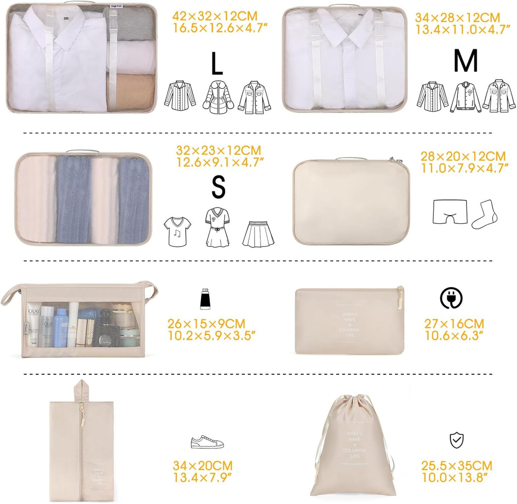 Packing Cubes for Storage Luggage Travel Organizer