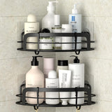 Black Corner Shower Caddy Stainless Steel Shower Wall