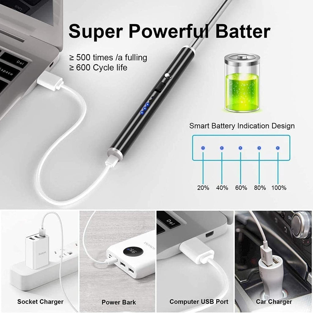 Electric Arc Lighter Plasma Flameless Windproof USB Rechargeable