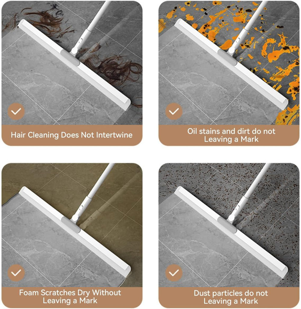 Rubber Squeegee Broom for Floor Long Handle Window Squeegee Silicone Remover