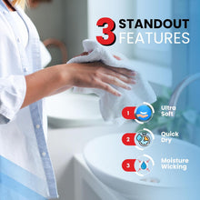 Load image into Gallery viewer, Premium White Wash Cloths and Face Towels Set Cotton
