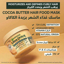 Load image into Gallery viewer, Garnier Ultra Doux Hair Food Curls Restoring Cocoa Butter
