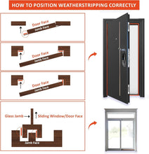 Load image into Gallery viewer, Door Weather Stripping Self Adhesive Rubber Insulation