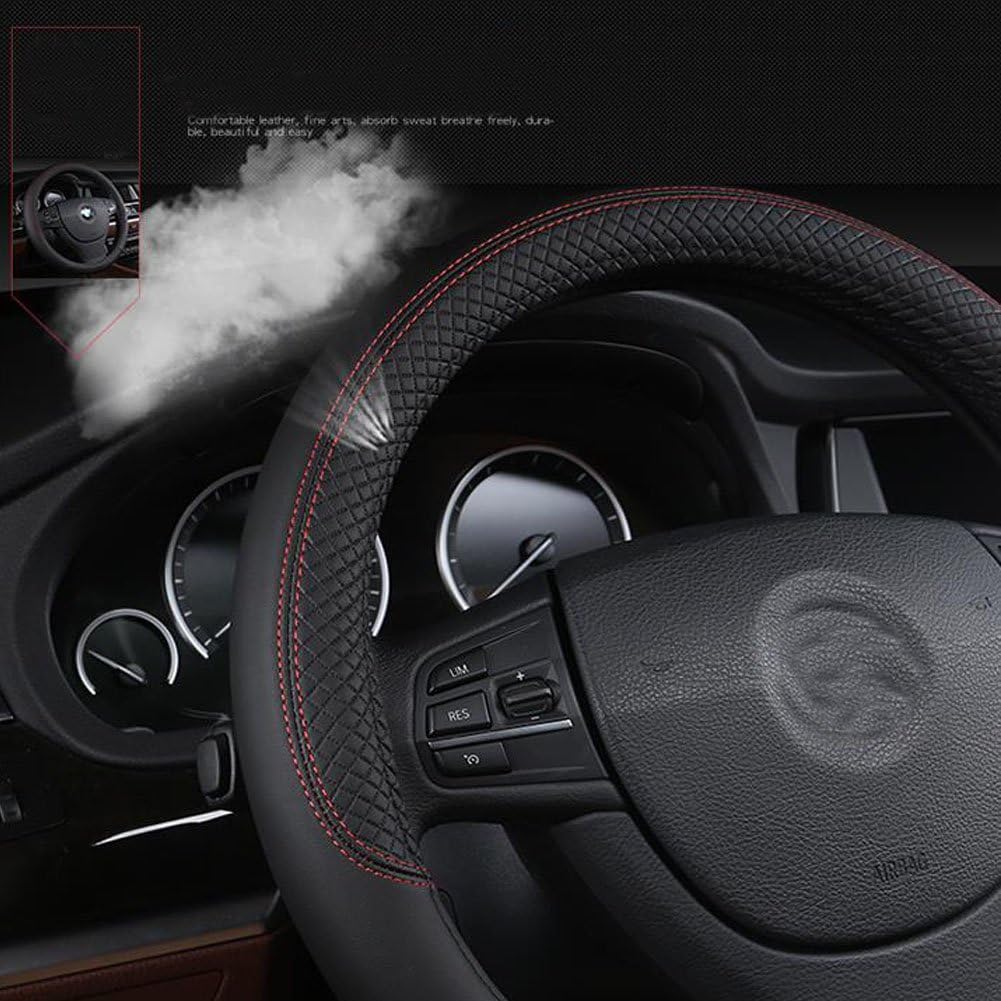 SHIAWASENA Car Steering Wheel Leather Cover Universal