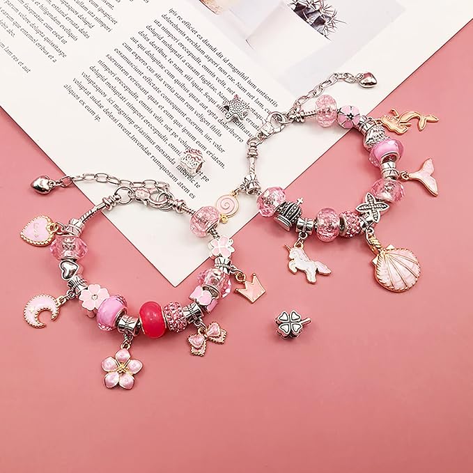 Bracelet Making Kit for Girls with Jewelry Box and Charms