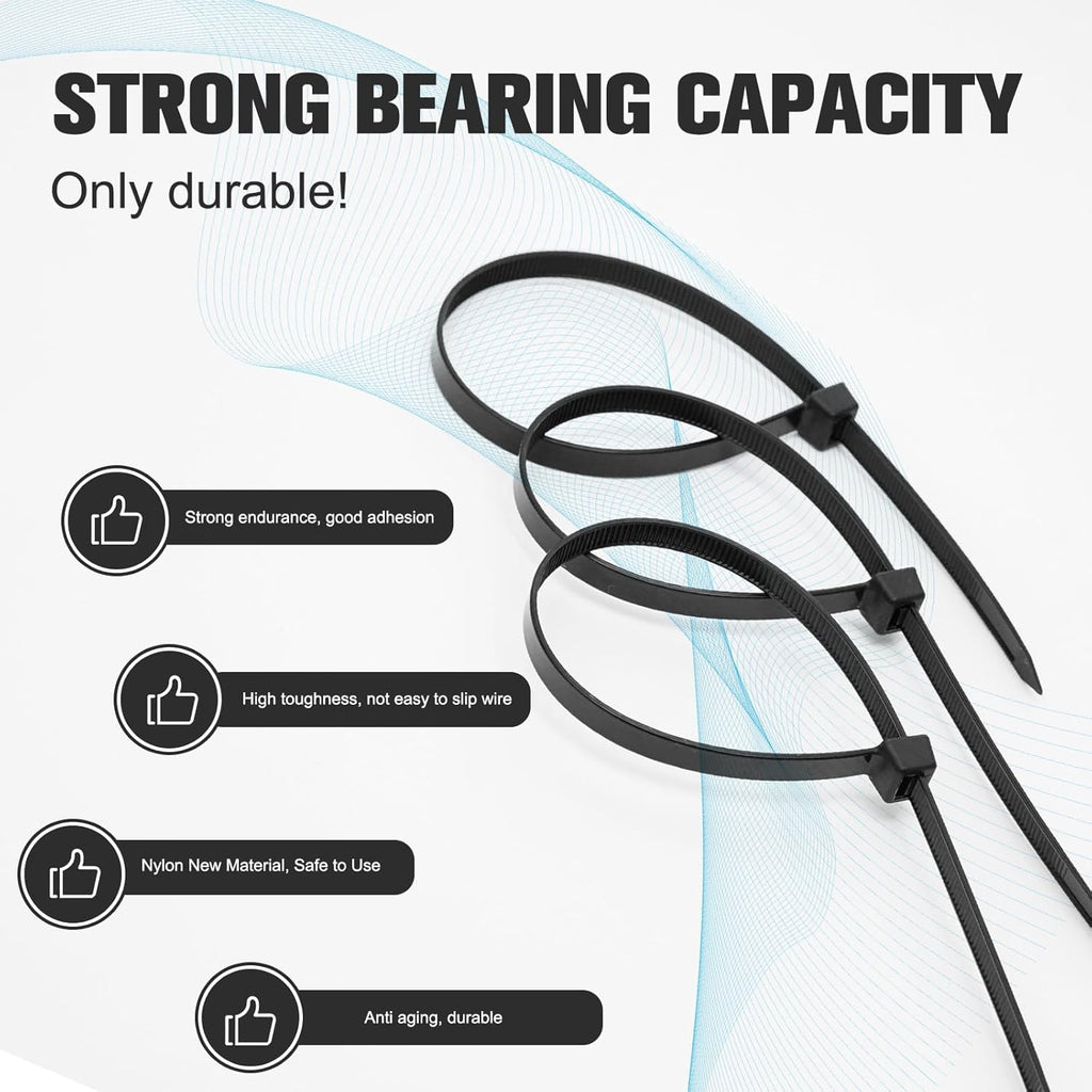 Self Locking Cable Ties 300 x 4 mm 12 inch 100 Pieces