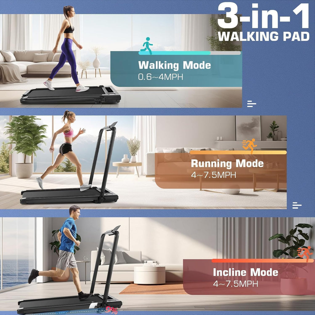 BEAPHIE 2 in1 Foldable Under Desk Treadmill Walking Pad