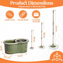 Load image into Gallery viewer, Zalcoon Spin Mop and Bucket with Wringer Set Stainless Handle