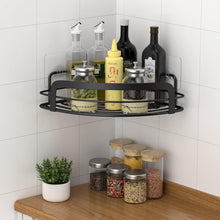 Load image into Gallery viewer, Black Corner Shower Caddy Stainless Steel Shower Wall