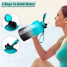 Load image into Gallery viewer, GIFUBOWA Half Gallon Water Bottle with Handle and Straw