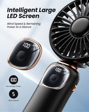 Load image into Gallery viewer, Portable Handheld Fan with LED Display and Battery