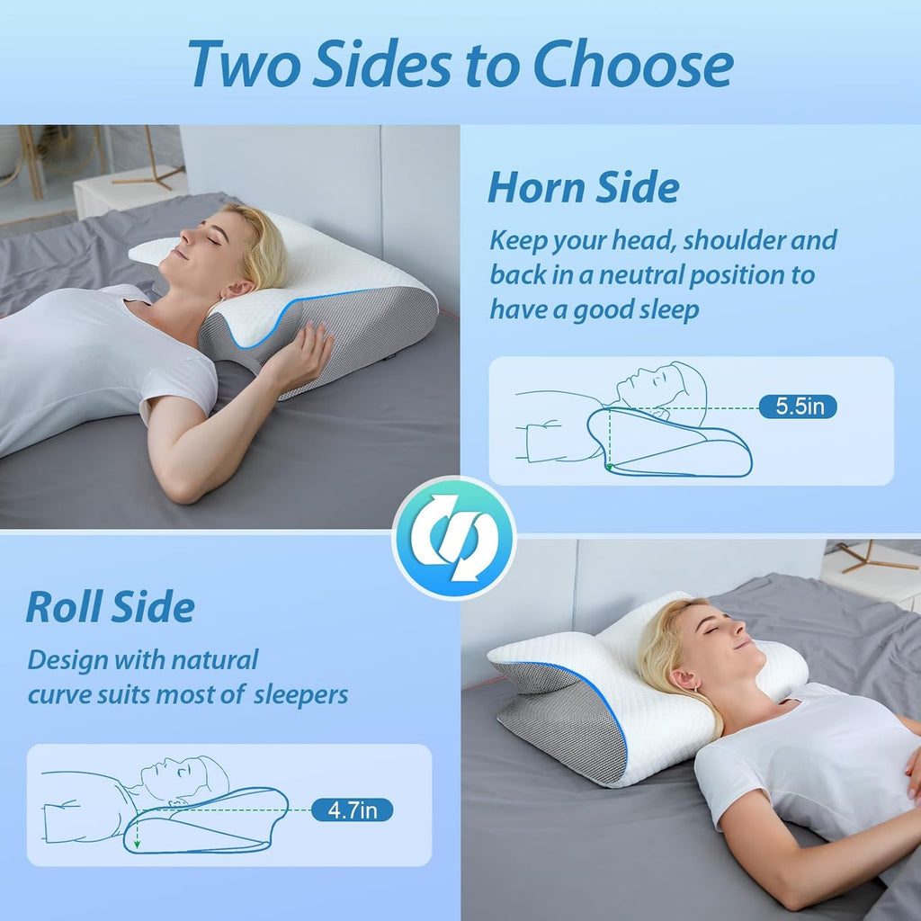 Memory Foam Cervical Pillow Ergonomic Contour Orthopedic Pillow