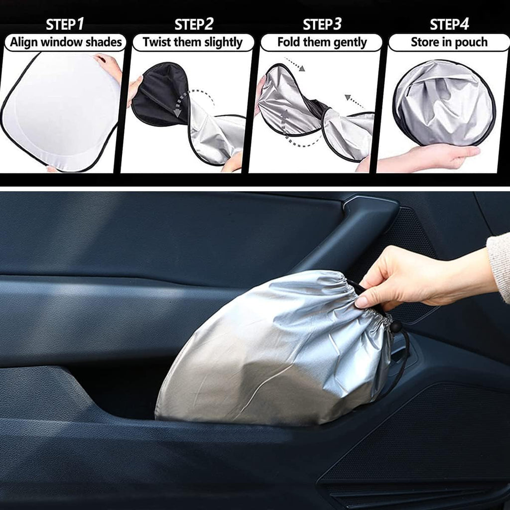 Car Windshield Sun Shade with Storage Pouch Foldable
