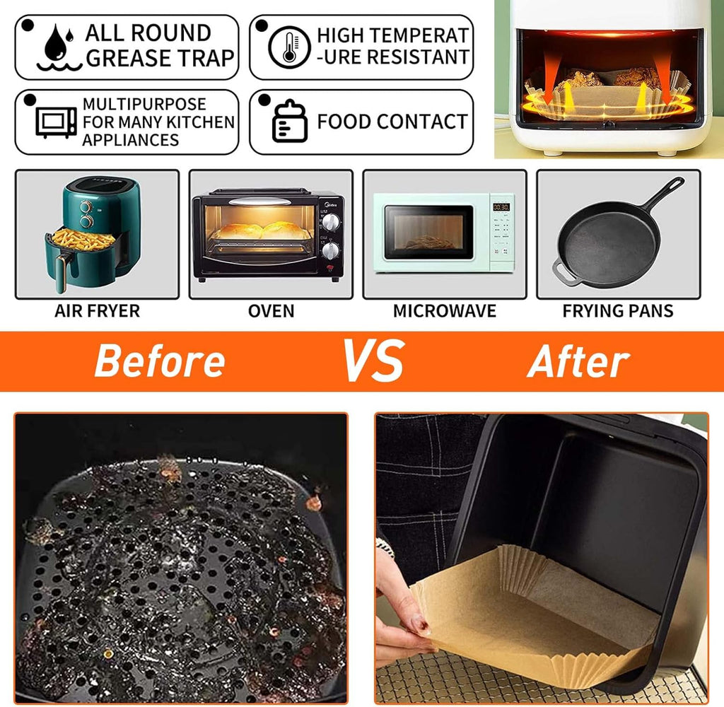 Air Fryer Disposable Paper Liner Square Baking Paper