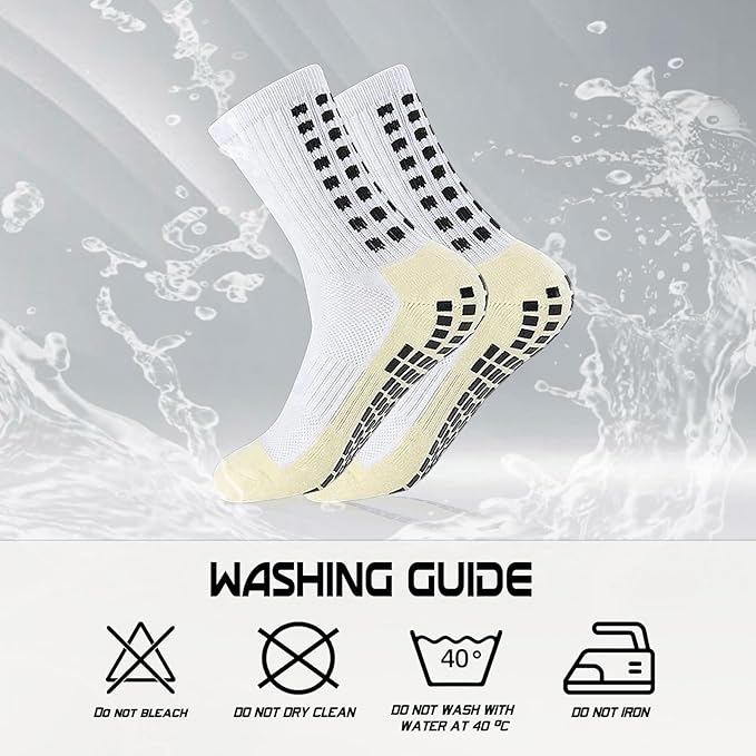Yufree Mens Soccer Socks Anti Slip Grip Pads Football Basketball Sports