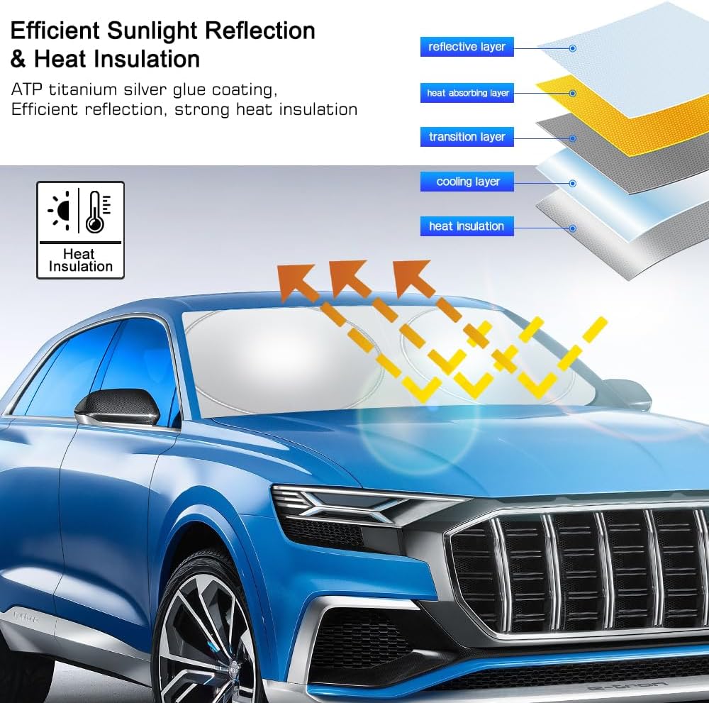 Foldable Car Windshield Sunshade Blocks UV Rays