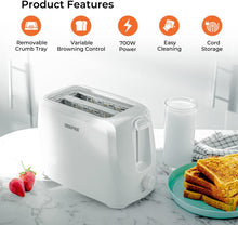 Load image into Gallery viewer, Geepas 2 Slice Bread Toaster Variable Browning