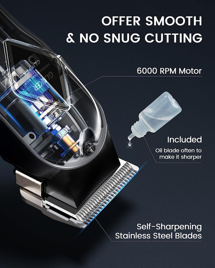 GLAKER Hair Clippers for Men Professional Cordless Trimmers Set Barber Kit