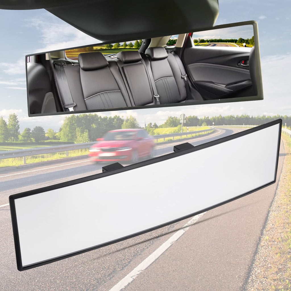 Rear View Mirror Universal Panoramic Convex Interior Clipon Wide Angle
