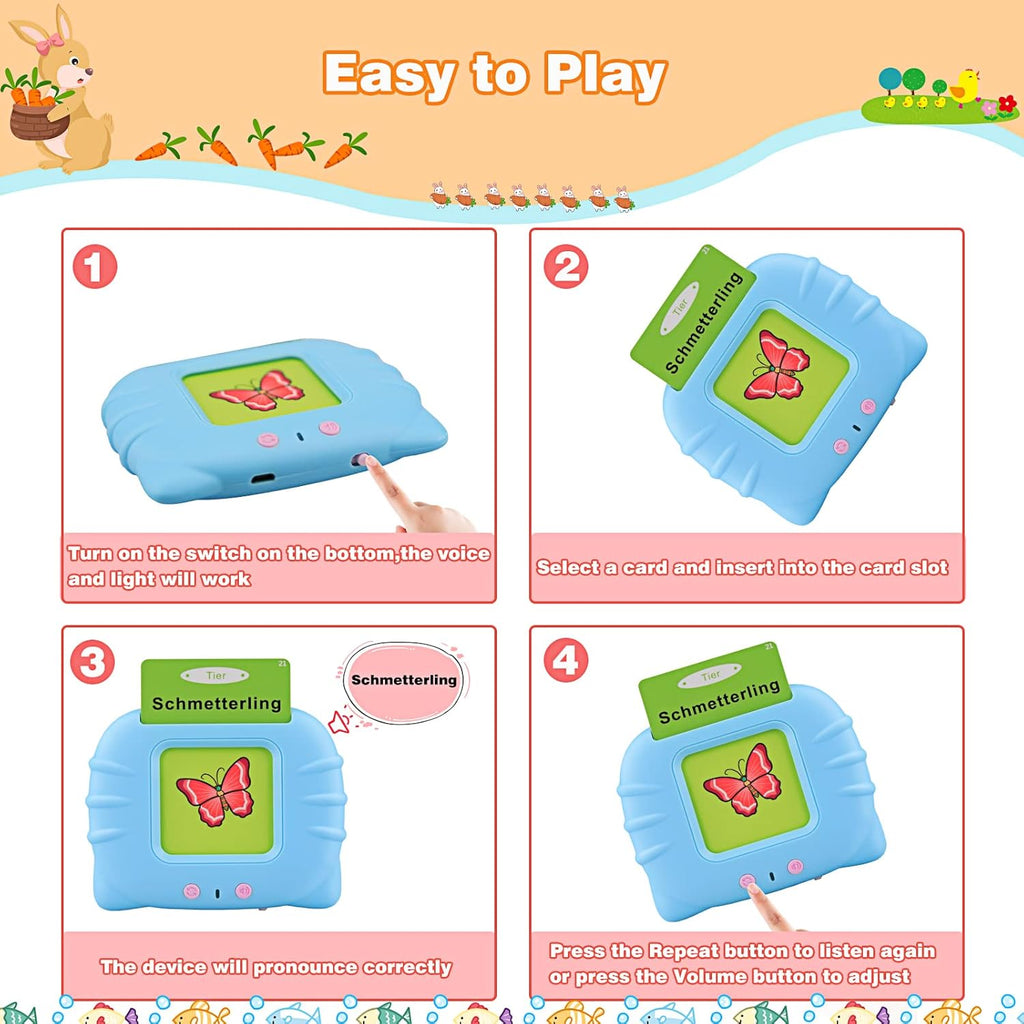 Flash Cards Learning Toys for Toddlers British English Electronic