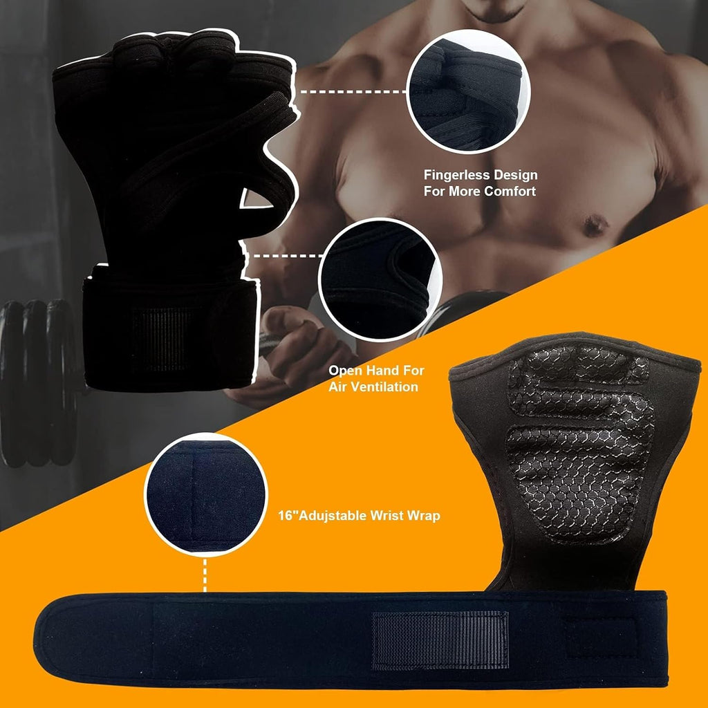 Ventilated Gym Workout Gloves Weight Lifting Gloves with Wrist Support