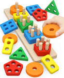 Montessori Wooden Sorting Stacking Toys for Toddlers Kids Educational