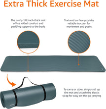 Load image into Gallery viewer, Amazon Basics Extra Thick Exercise Yoga Mat with Strap