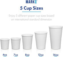 Load image into Gallery viewer, MARKQ White Paper Cups for Coffee Tea Water