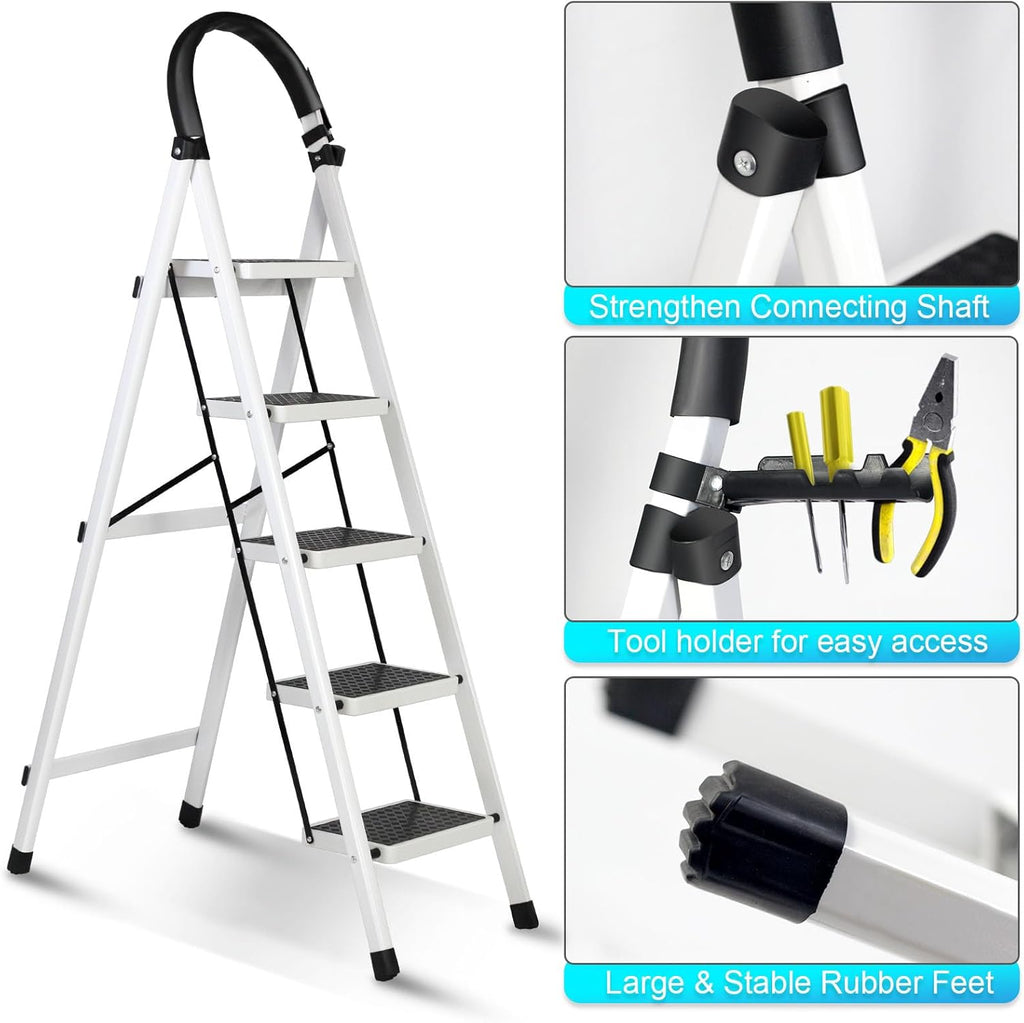 SKY-TOUCH Foldable Ladder Steps Home Folding Stool