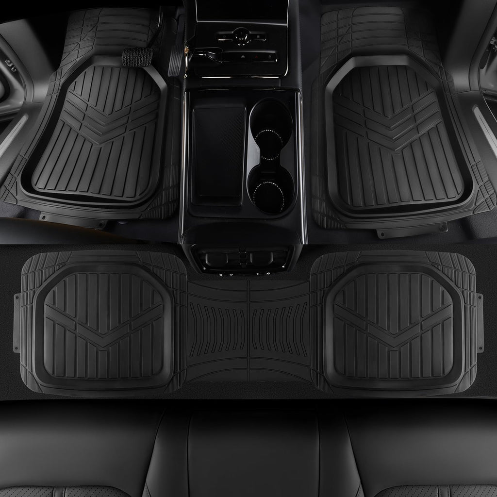 Amazon Basics Heavy Duty Rubber Floor Mats Set for Cars and SUVs