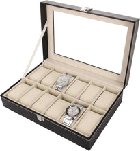 Load image into Gallery viewer, Leather Watch Display Case Jewelry Storage Organizer Box Holder