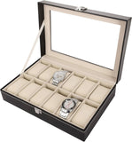 Leather Watch Display Case Jewelry Storage Organizer Box Holder